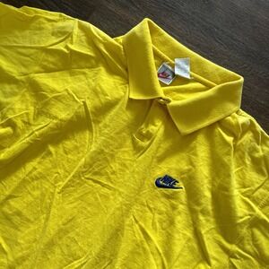VTG Nike Gray Tag Polo Shirt Yellow Men's‎ Sz L 90s Y2K